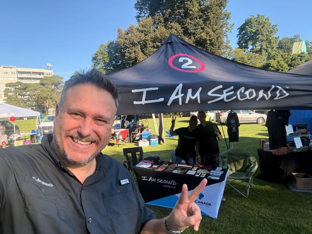 The I Am Second Canada booth at Jesus Festival Hamilton 2026
