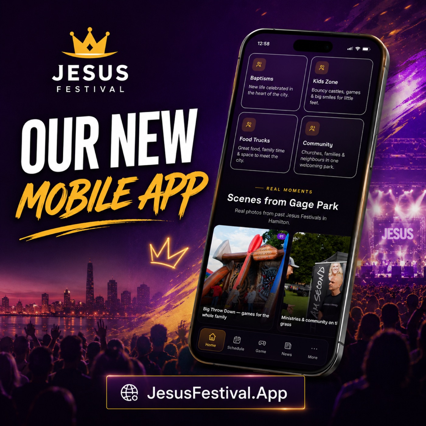 Jesus Festival mobile app announcement graphic